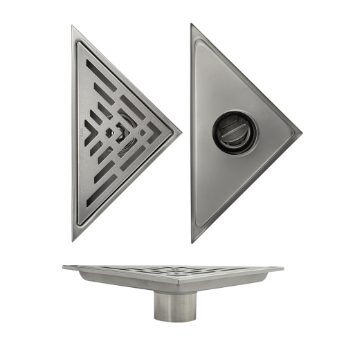 Трап Алсера 200х140 угловой вертикальный из нержавеющей стали фото 2