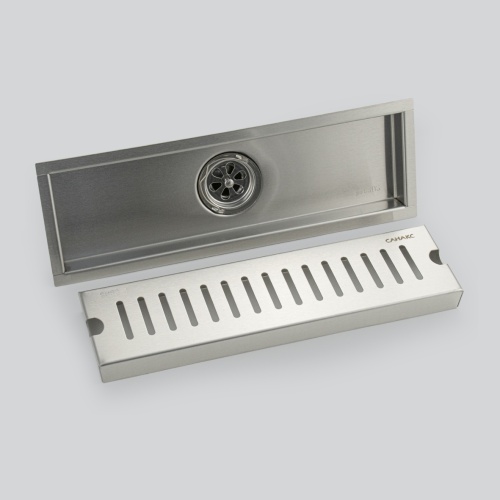 Трап Алсера 300х100 линейный вертикальный из нержавеющей стали фото 2