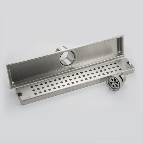 Трап Алсера 400х80 линейный вертикальный из нержавеющей стали фото 2
