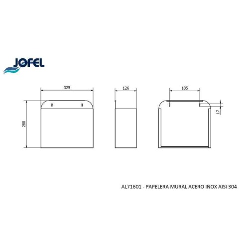Jofel AL71601 Настенная урна для мусора фото 3