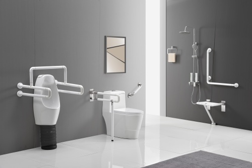 Поручень для раковины настенный Алсера 3W010 с опорами в пол фото 2